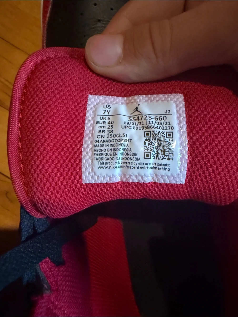 Nike Jordan Kids' Red and Black High-Top Sneakers - Picture 5 of 6